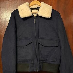 ONS Men's Navy Blue Jacket with Cream Collar